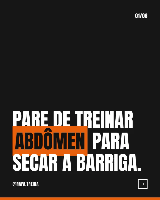 Capa estilo Manifesto: Pare de treinar abdômen para secar a barriga